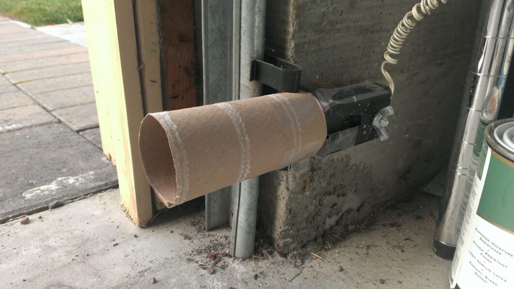 Home made garage door sensor sheild