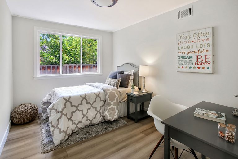 bedroom after staging