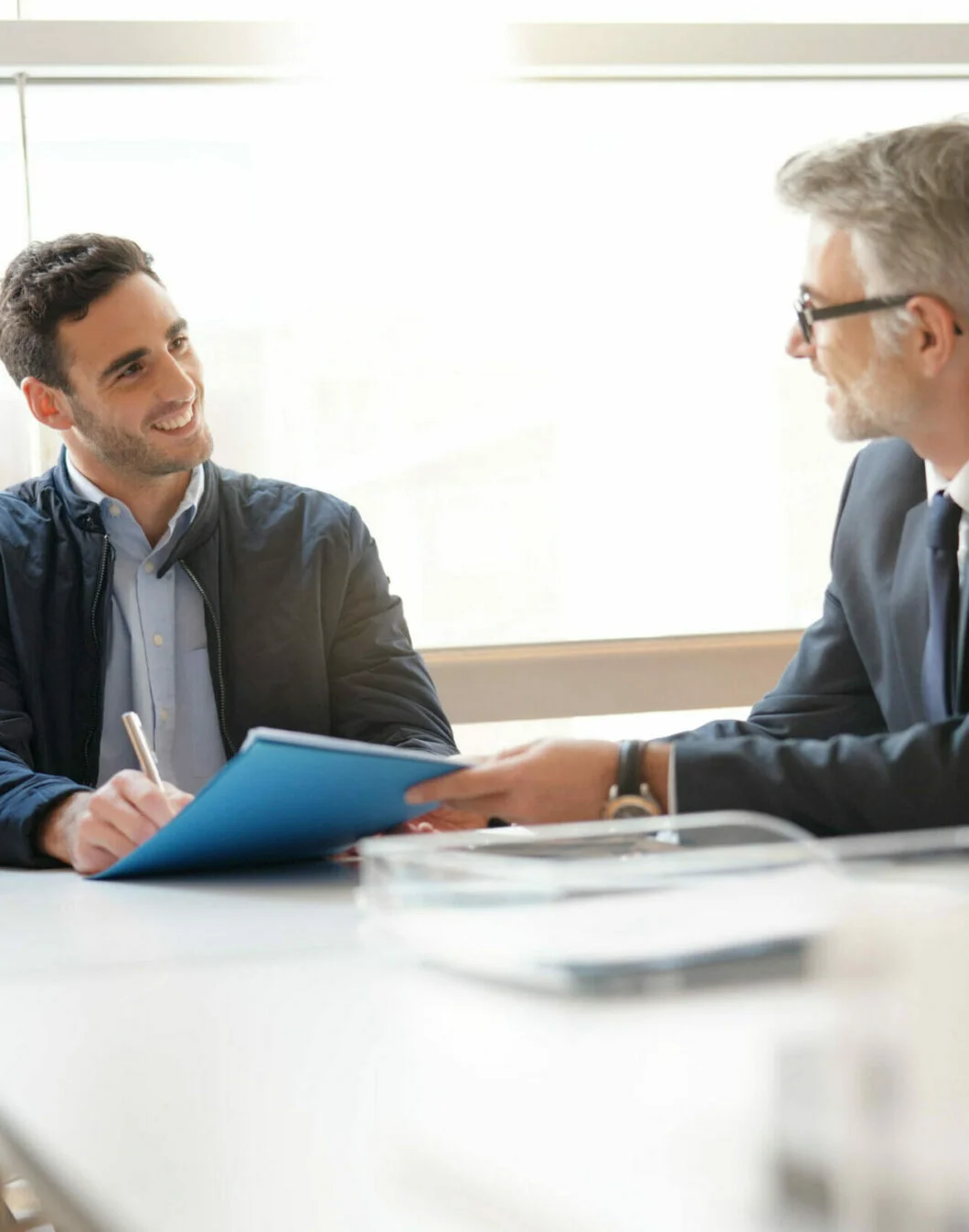 interviewing real estate agent