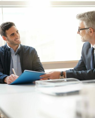 interviewing real estate agent